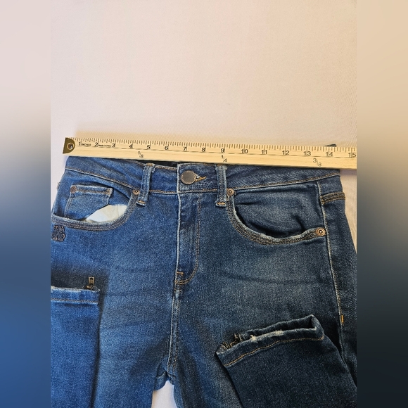 JOHN JOHN- Jeans Women's 28 Blue Denim Riped - Picture 3 of 11